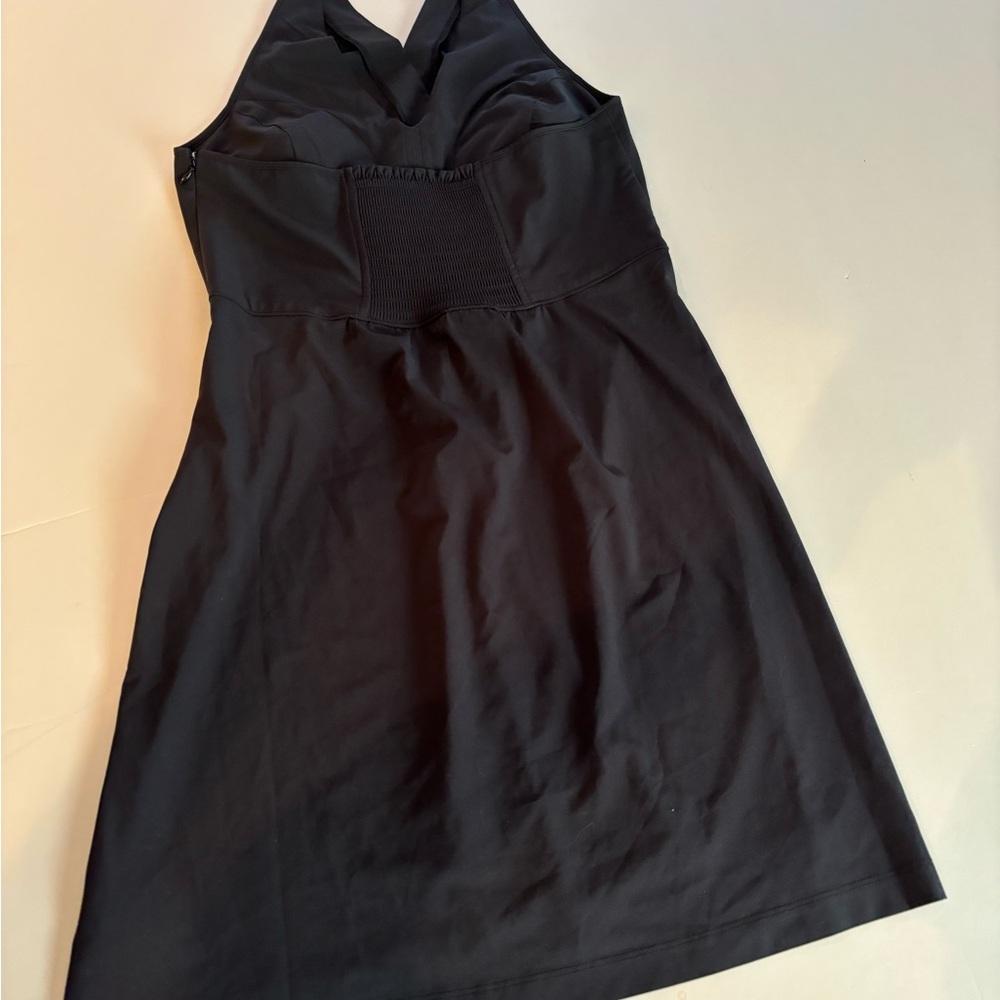 ATHLETA Sz 10 Black Halter Neck Dress - Picture 6 of 11